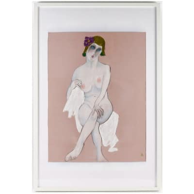 Anna Sylverberg, pastel à l’huile, série de nus, monogramme AS, 1962. 3