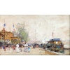 GALIEN LALOUE Eugène Peinture Française 20è siècle Paris le Pavillon Français à l’Exposition Universelle de 1900 Gouache Signée ​​​​​​​Certificat 24