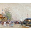 GALIEN LALOUE Eugène Peinture Française 20è siècle Paris le Pavillon Français à l’Exposition Universelle de 1900 Gouache Signée ​​​​​​​Certificat 25