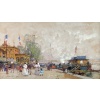 GALIEN LALOUE Eugène Peinture Française 20è siècle Paris le Pavillon Français à l’Exposition Universelle de 1900 Gouache Signée ​​​​​​​Certificat 26