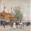 GALIEN LALOUE Eugène Peinture Française 20è siècle Paris le Pavillon Français à l’Exposition Universelle de 1900 Gouache Signée ​​​​​​​Certificat 20