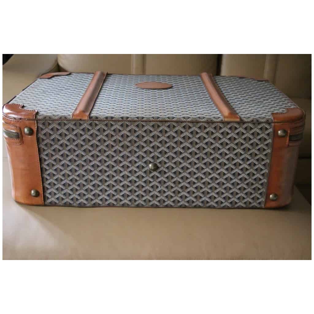 Goyard Suitcase in Woven Canvas, Goyard Steamer Trunk