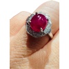 Bague En Or 18 Carat Sertie d’Un Cabochon De Rubis Entouré De Diamants 12