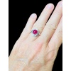 Bague En Or 18 Carat Sertie d’Un Cabochon De Rubis Entouré De Diamants 18