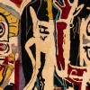 D’après Jean-Michel Basquiat, Tapis, ou tapisserie, « Têtes de poule ». Travail contemporain 10