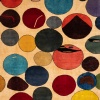 Tapis, ou tapisserie, en laine représentant des cercles colorés. 9