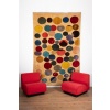 Tapis, ou tapisserie, en laine représentant des cercles colorés. 10