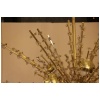 Lustre Spoutnik extra large en laiton et fleurs en cristal transparent 27