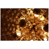 Lustre Spoutnik extra large en laiton et fleurs en cristal transparent 25
