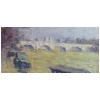 LUCE Maximilien Peinture postimpressionniste, les inondations près du Pont Neuf vers 1910 Certificat 23