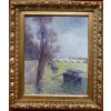 LUCE Maximilien Peinture postimpressionniste, les inondations près du Pont Neuf vers 1910 Certificat 34