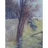 LUCE Maximilien Peinture postimpressionniste, les inondations près du Pont Neuf vers 1910 Certificat 32