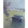 LUCE Maximilien Peinture postimpressionniste, les inondations près du Pont Neuf vers 1910 Certificat 31