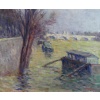 LUCE Maximilien Peinture postimpressionniste, les inondations près du Pont Neuf vers 1910 Certificat 28