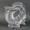 1953 Marc Lalique – Sculpture Deux Poissons Cristal Blanc 10