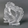 1953 Marc Lalique – Sculpture Deux Poissons Cristal Blanc 12