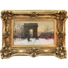 GALIEN LALOUE Peinture Française 20è Paris Les Champs Elysées Et l’Arc De Triomphe en hiver Gouache signée Certificat d’authenticité 19