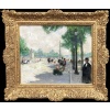 HERVE Jules Tableau Impressionniste 20è siècle Animation aux Champs Elysées huile sur toile signée Certificat d’authenticité 14