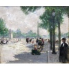 HERVE Jules Tableau Impressionniste 20è siècle Animation aux Champs Elysées huile sur toile signée Certificat d’authenticité 17