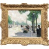 HERVE Jules Tableau Impressionniste 20è siècle Animation aux Champs Elysées huile sur toile signée Certificat d’authenticité 13