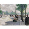 HERVE Jules Tableau Impressionniste 20è siècle Animation aux Champs Elysées huile sur toile signée Certificat d’authenticité 15