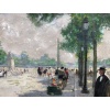 HERVE Jules Tableau Impressionniste 20è siècle Animation aux Champs Elysées huile sur toile signée Certificat d’authenticité 22