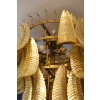 Lustre long en verre de Murano doré en forme de palmier 21