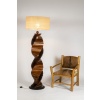 Pied de lampe en bois, sculptural. Années 1980 20