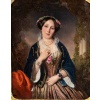 Henri-Guillaume Schlesinger (1814-1893) – Portrait d’une élégante Dame, huile sur panneau vers 1849 15