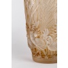 1928 René Lalique – Vase Coqs Et Plumes Verre Blanc Patiné Sépia 15