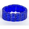 1928 René Lalique – Bracelet Poussins Verre Bleu Cobalt Patiné Blanc 6