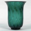 1921 René Lalique – Vase Méduse Verre Vert Emeraude Patiné Blanc 9