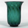 1921 René Lalique – Vase Méduse Verre Vert Emeraude Patiné Blanc 8