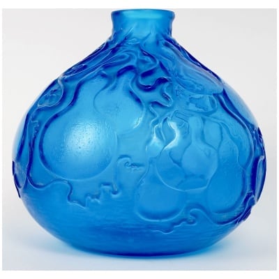 1914 René Lalique – Vase Courges Verre Bleu Electrique