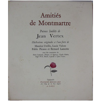 Amitiés de Montmartre. Avec une aquarelle originale signée de Jean Vertex