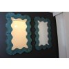 Grands miroirs en verre de Murano travaillé bleu turquoise en forme de vagues 35