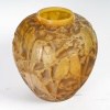 1919 René Lalique – Vase Perruches Verre Butterscotch Patiné Sépia 10