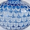 1930 René Lalique – Vase Grenade Verre Bleu Saphir Patiné Blanc 9