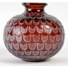 1930 René Lalique – Vase Grenade Verre Rouge Ambré Patiné Blanc 9