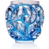 Cristal Lalique ,Vase “tourbillon “Emaillé Bleu.” 12