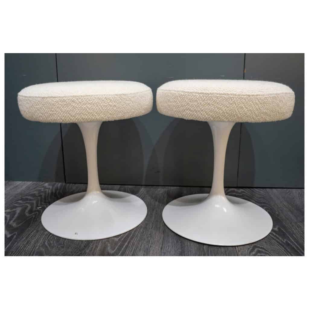 knoll -E Saarinen « Tulip » Paire de Tabourets 4