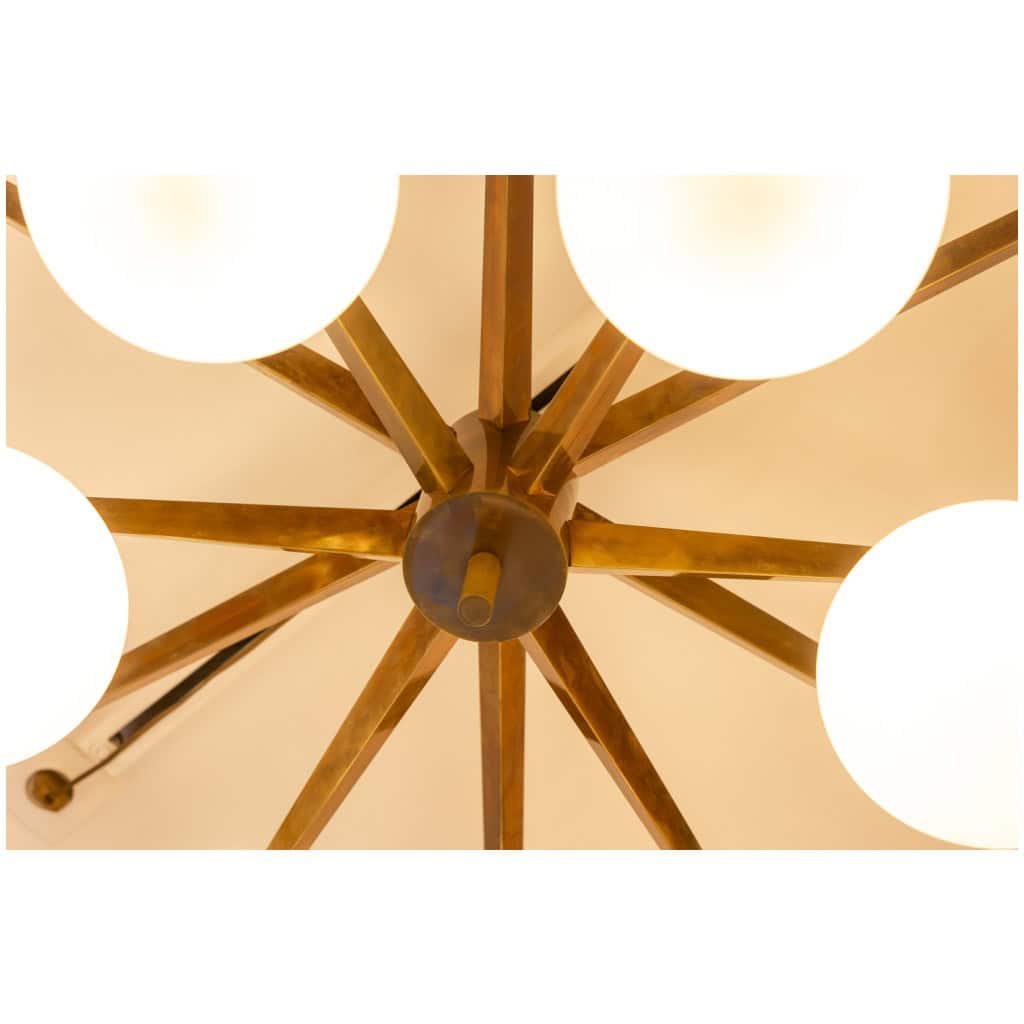 Angelo Lelli. Lustre en laiton et opaline. Contemporain. LS54392108A 9