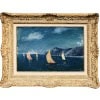 COSSON Marcel Peinture 20è siècle Voiliers en bord de mer Huile sur panneau signée Certificat d’authenticité. 13