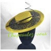 Chapeau – Mini capeline vert olive ornée de dentelle noire – Hat 8