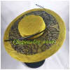 Chapeau – Mini capeline vert olive ornée de dentelle noire – Hat 6