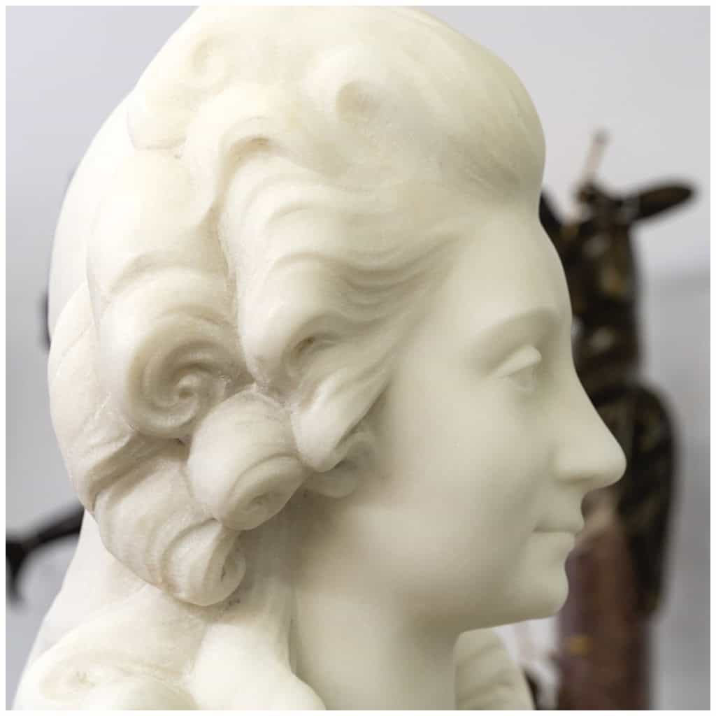 Buste En Marbre Blanc De Carrare “Madame De Pompadour” , Guglielmo Pugi (1850-1915) 8