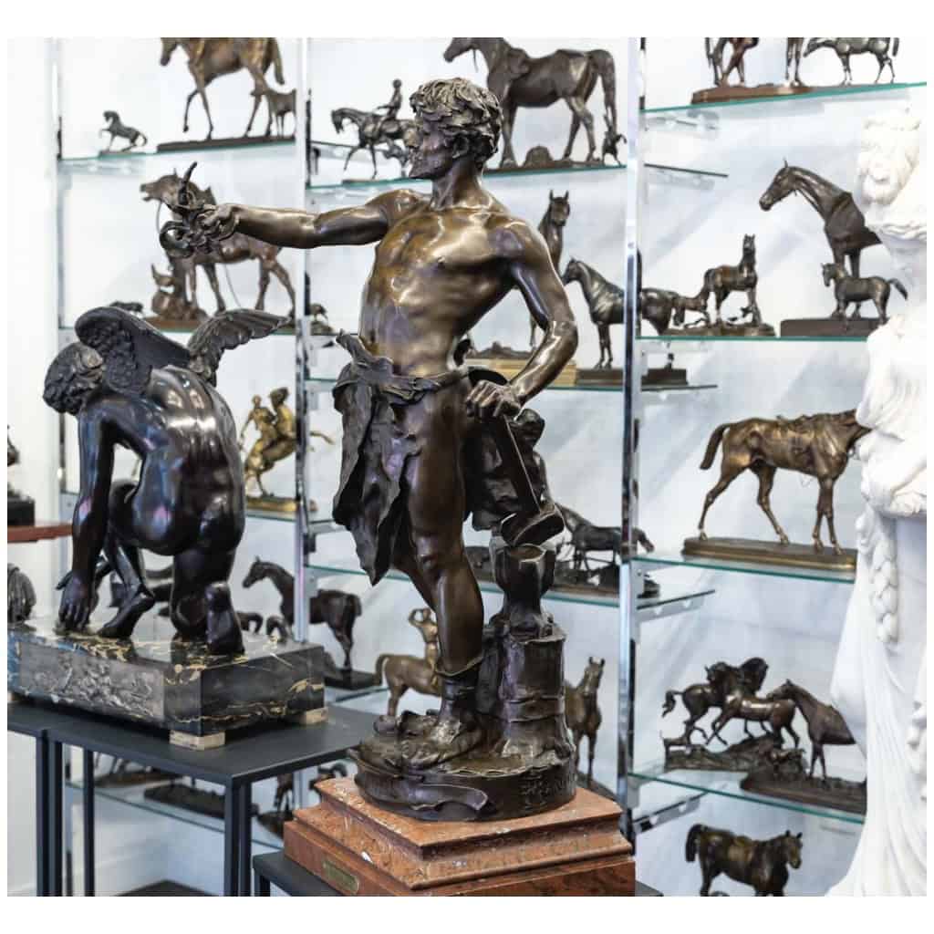 Sculpture – Le Travail , Eugène Marioton (1857-1933) – Bronze 11