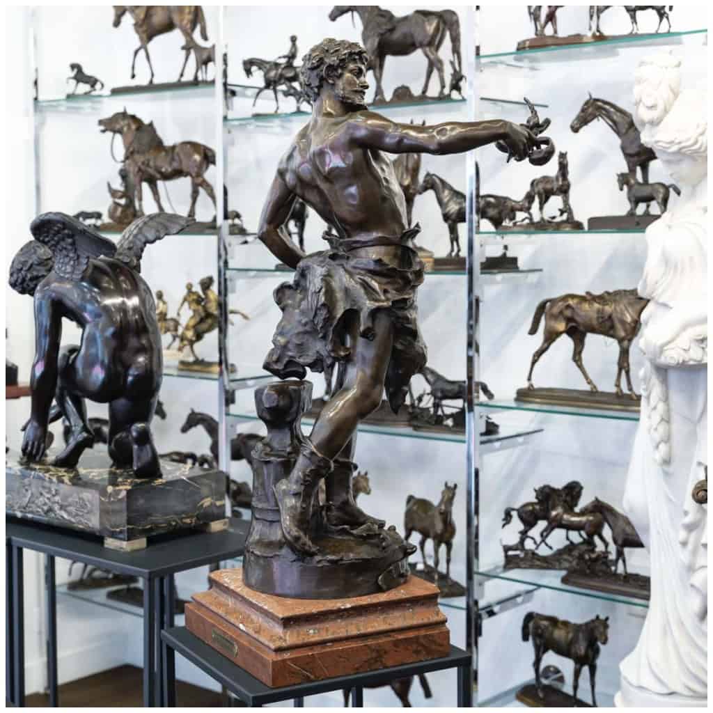 Sculpture – Le Travail , Eugène Marioton (1857-1933) – Bronze 5