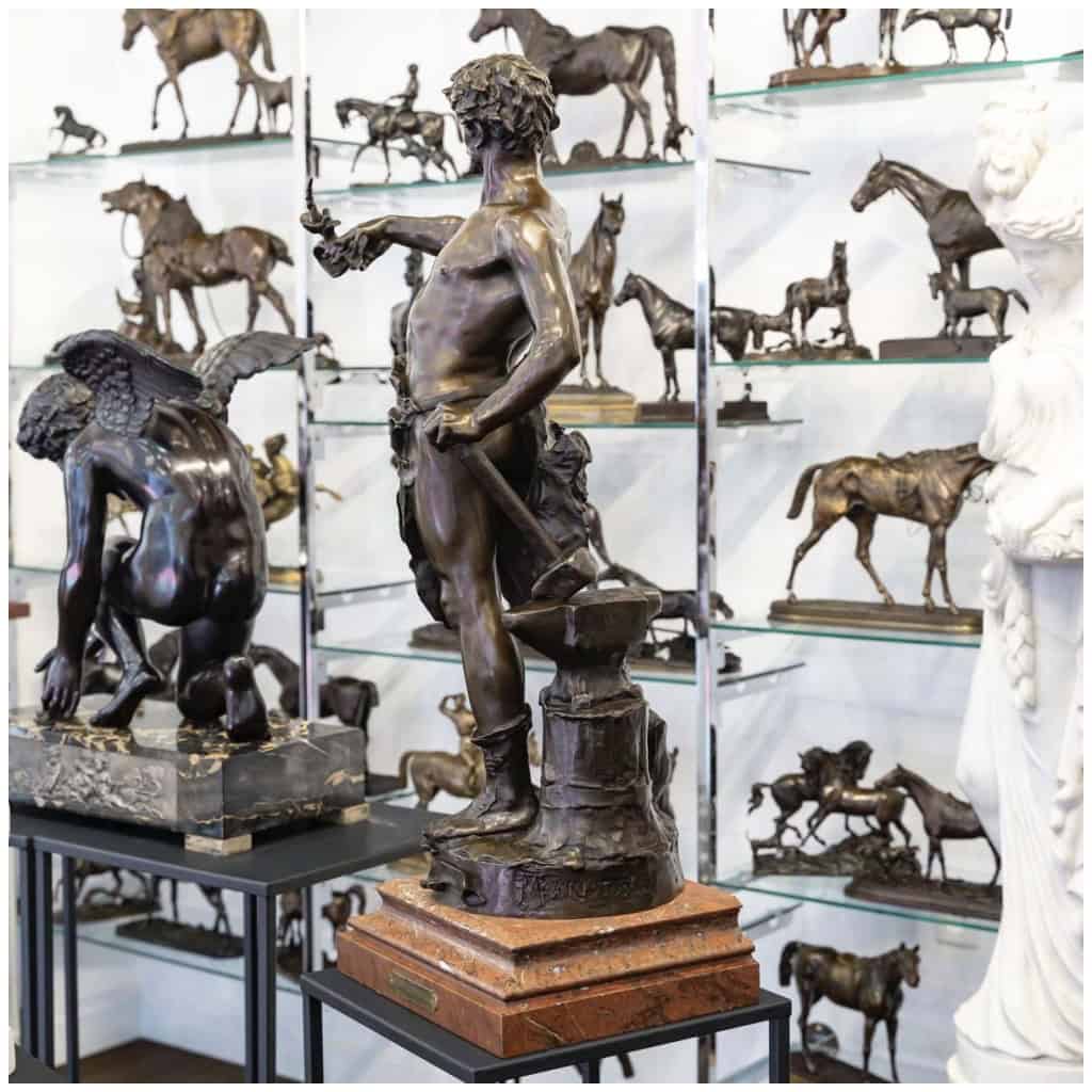 Sculpture – Le Travail , Eugène Marioton (1857-1933) – Bronze 8
