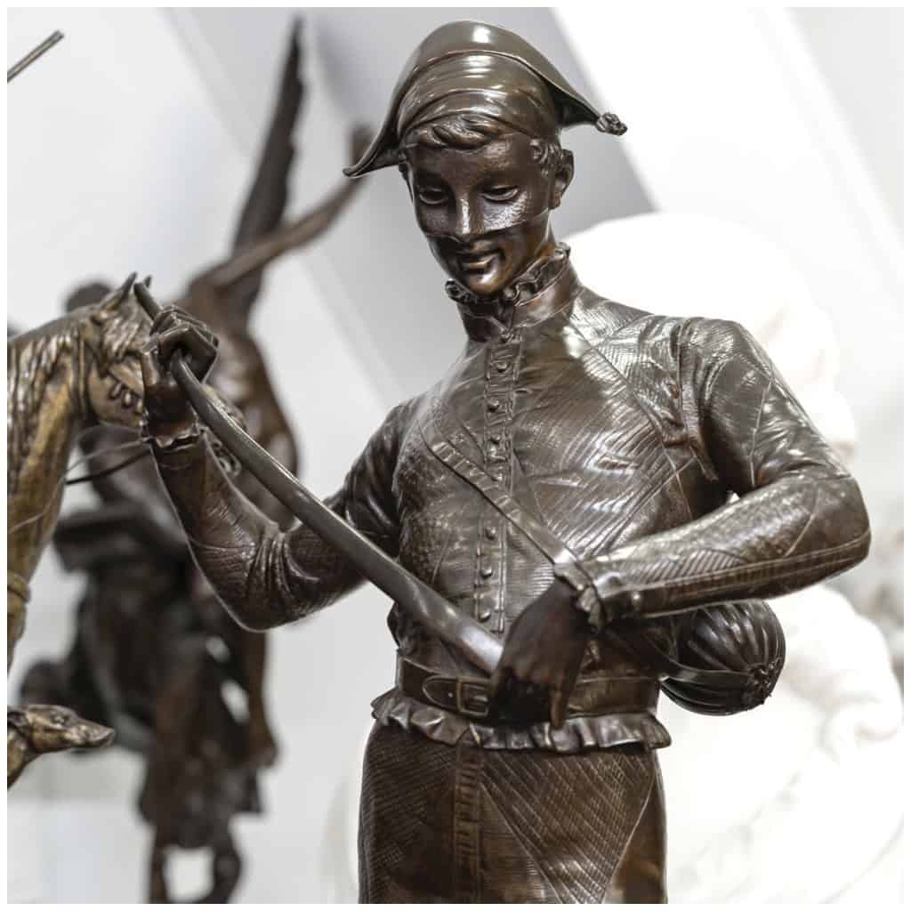 Sculpture – Arlequin , Paul Dubois (1829-1905) – Bronze 7